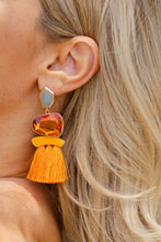 Load image into Gallery viewer, Orange Tassel Earrings
