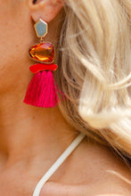 Load image into Gallery viewer, Pink Tassel Earrings
