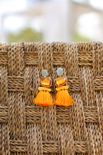 Load image into Gallery viewer, Orange Tassel Earrings
