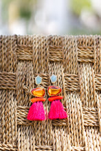 Load image into Gallery viewer, Pink Tassel Earrings
